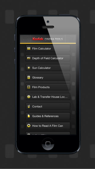 Kodak Cinétools sur smartphone