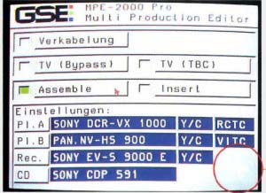 GSE MPE 2000 Pro Menu