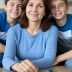 Sophie 45 ans avec ses deux ados